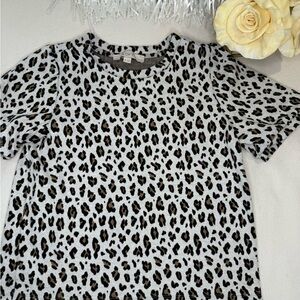 LOFT Leopard Print Blouse - Black and Brown